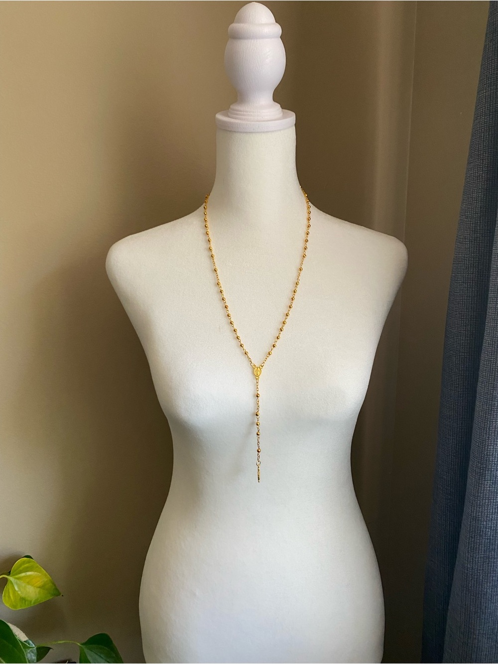 New | Gold Rosary Necklace